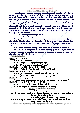 Dạng toán về dãy số